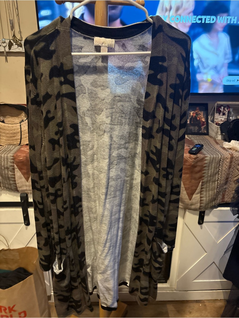 BELLE by Kim gravel camo cardigan duster